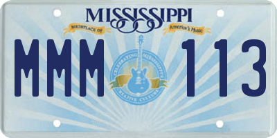 MS license plate MMM113