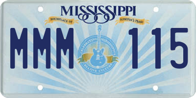 MS license plate MMM115