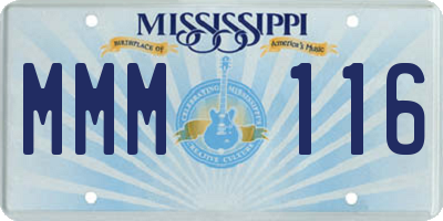 MS license plate MMM116