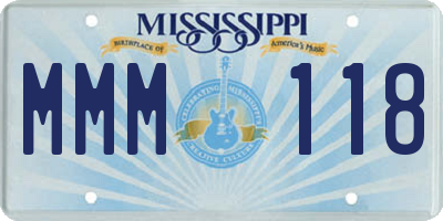 MS license plate MMM118