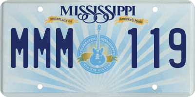 MS license plate MMM119