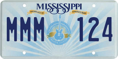 MS license plate MMM124