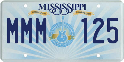 MS license plate MMM125