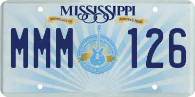 MS license plate MMM126