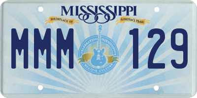 MS license plate MMM129