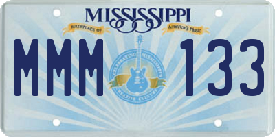 MS license plate MMM133