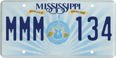 MS license plate MMM134