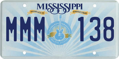 MS license plate MMM138