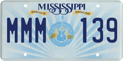 MS license plate MMM139