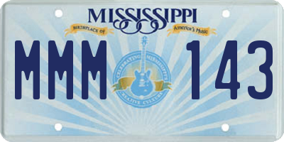 MS license plate MMM143