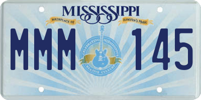 MS license plate MMM145