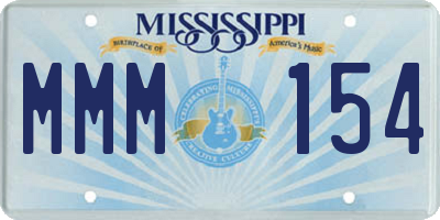 MS license plate MMM154