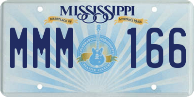 MS license plate MMM166