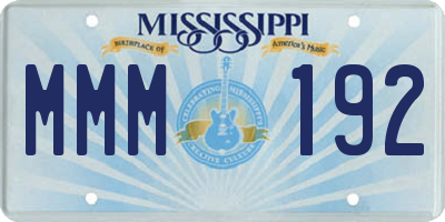 MS license plate MMM192