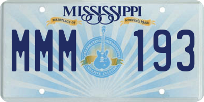 MS license plate MMM193
