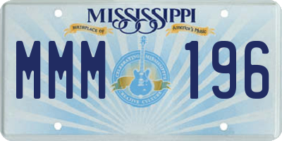 MS license plate MMM196