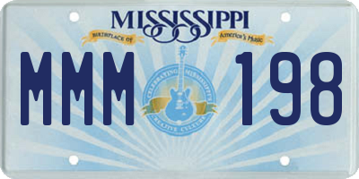 MS license plate MMM198