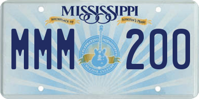 MS license plate MMM200
