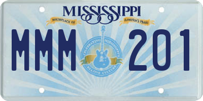 MS license plate MMM201
