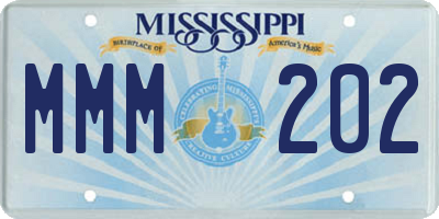 MS license plate MMM202