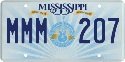 MS license plate MMM207