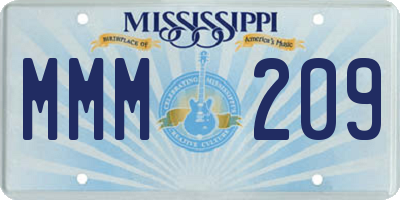 MS license plate MMM209
