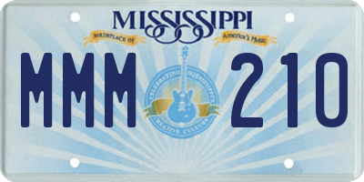 MS license plate MMM210