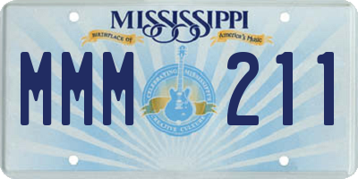 MS license plate MMM211