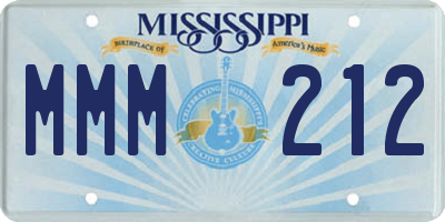 MS license plate MMM212