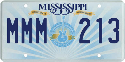 MS license plate MMM213