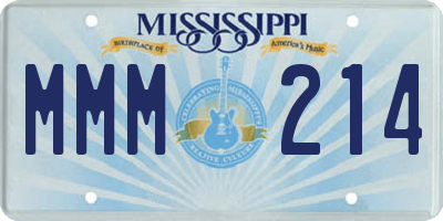 MS license plate MMM214