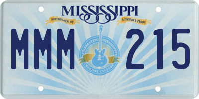 MS license plate MMM215