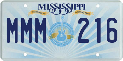 MS license plate MMM216