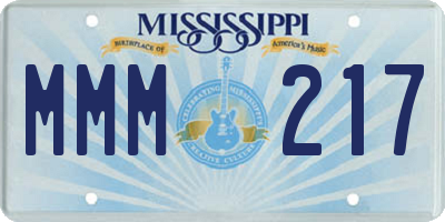 MS license plate MMM217