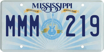 MS license plate MMM219