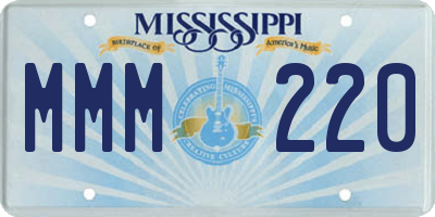 MS license plate MMM220