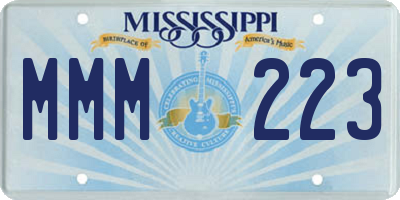 MS license plate MMM223