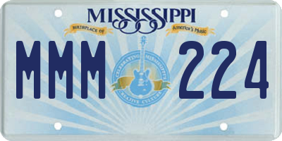 MS license plate MMM224