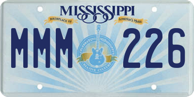 MS license plate MMM226
