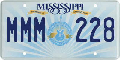 MS license plate MMM228