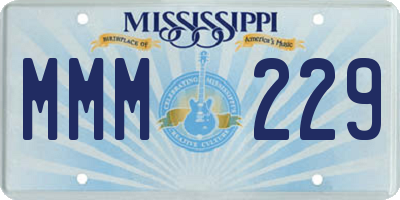MS license plate MMM229