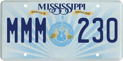 MS license plate MMM230
