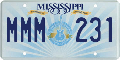 MS license plate MMM231