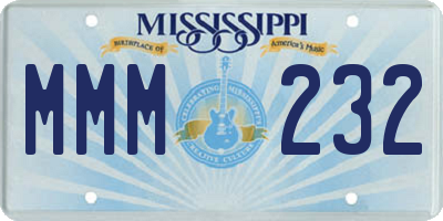MS license plate MMM232