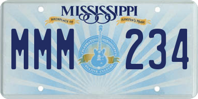 MS license plate MMM234
