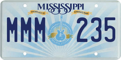MS license plate MMM235