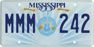 MS license plate MMM242