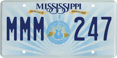 MS license plate MMM247