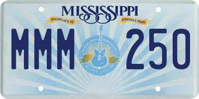 MS license plate MMM250