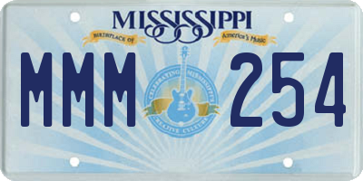 MS license plate MMM254